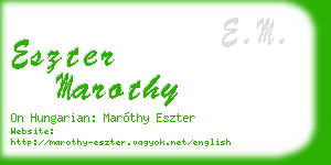 eszter marothy business card